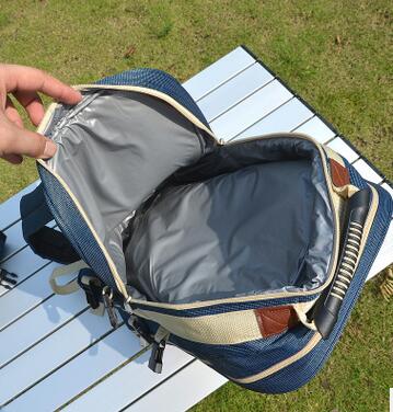 野餐包-户外多功能保温冷藏包 便携式多人用野餐包双肩背